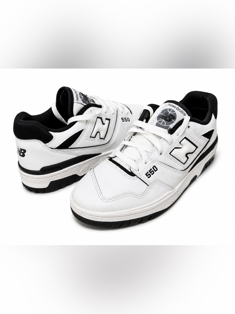 New Balance 550 BB550HA1 White Black Leather Retro Sneakers Men’s 7 Women’s 8.5